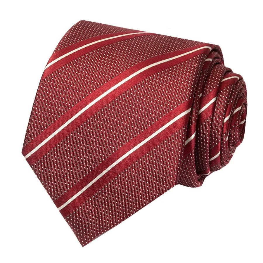 Burgundy Fine Stripe Classic Men's Silk Tie