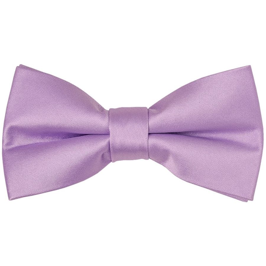 Pre Tied Lilac Satin Boys Bow Tie and Pocket Square Set
