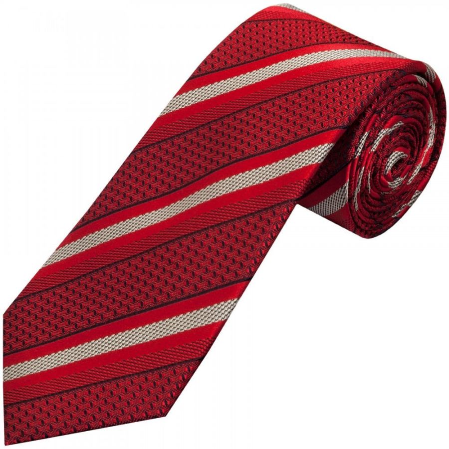 Red Stripe Silk Classic Men's Tie