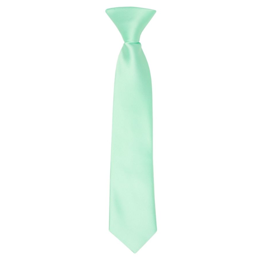 Pre Tied Mint Green Satin Boys Tie Age 4-7