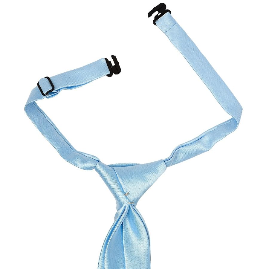 Pre Tied Sky Blue Satin Boys Tie Age 4-7