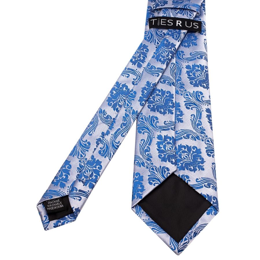 Royal Blue Paisley Classic Men's Tie and Pocket Square Set