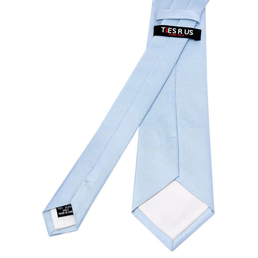 Plain Light Blue Silk Classic Men's Tie
