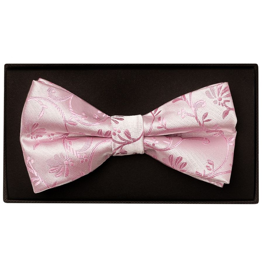 Dusty Pink Floral Handmade Mens Bow Tie