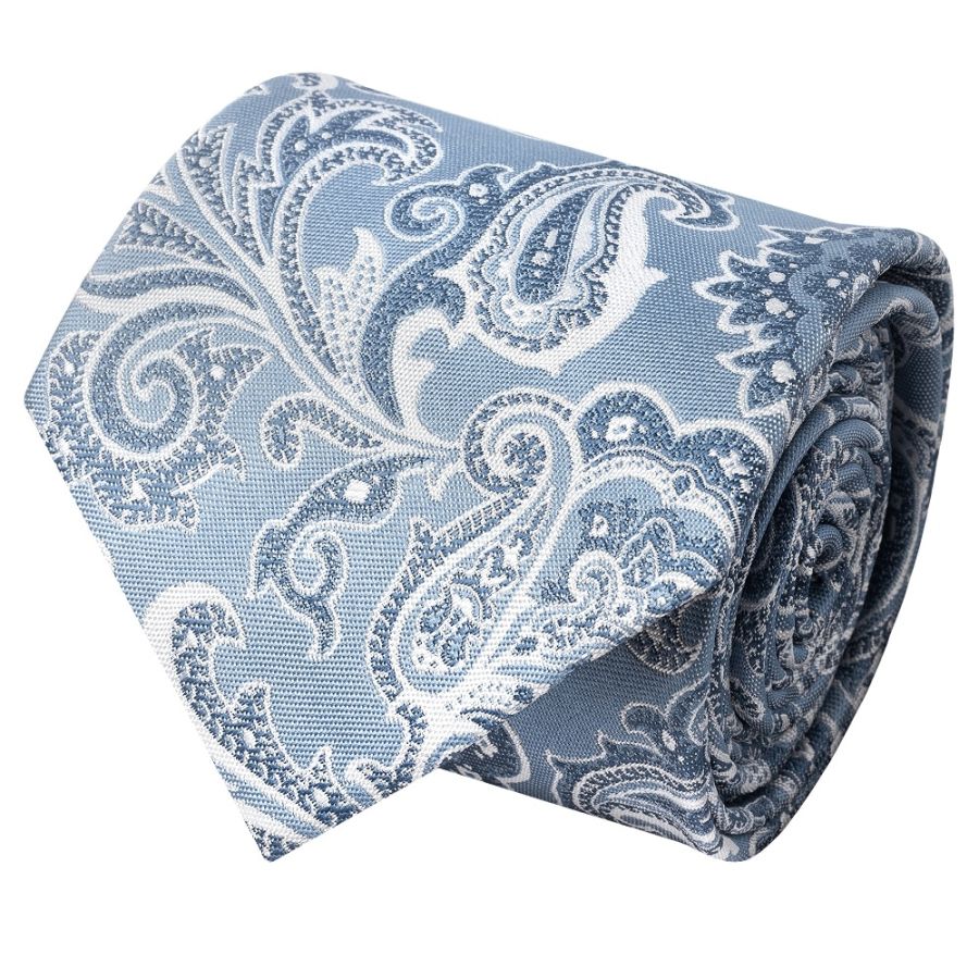 Blue and Silver Paisley Classic Men's Tie