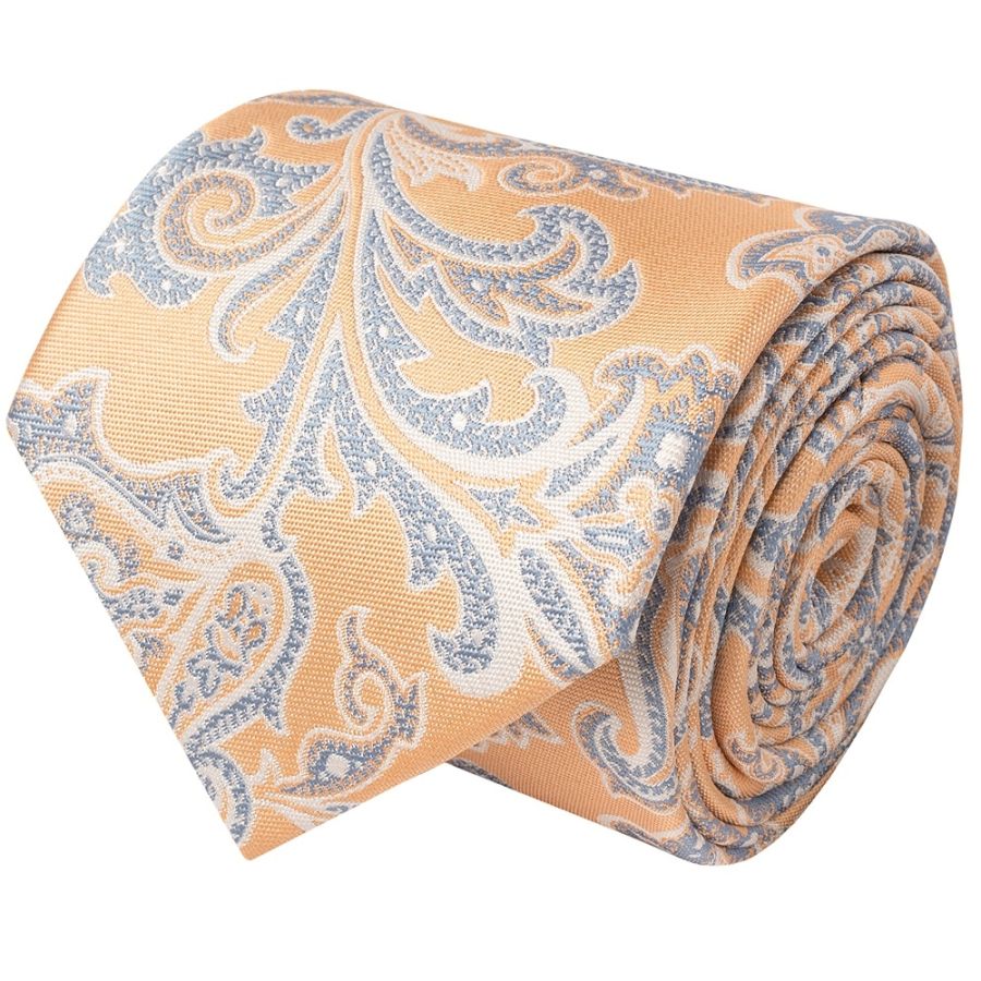 Peach and Blue Paisley Classic Men's Tie