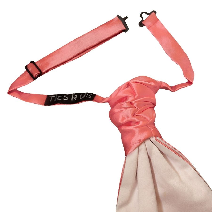 Plain Light Coral Pink Satin Men's Cravat Tie