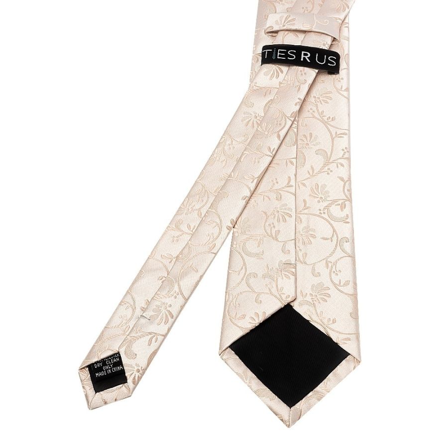 Nude Floral Classic Men's Tie and Pocket Square Set