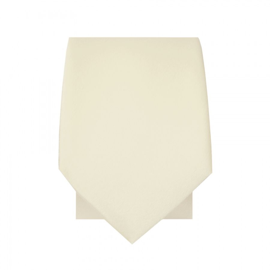 Plain Ivory Satin Silk Skinny Men's Tie