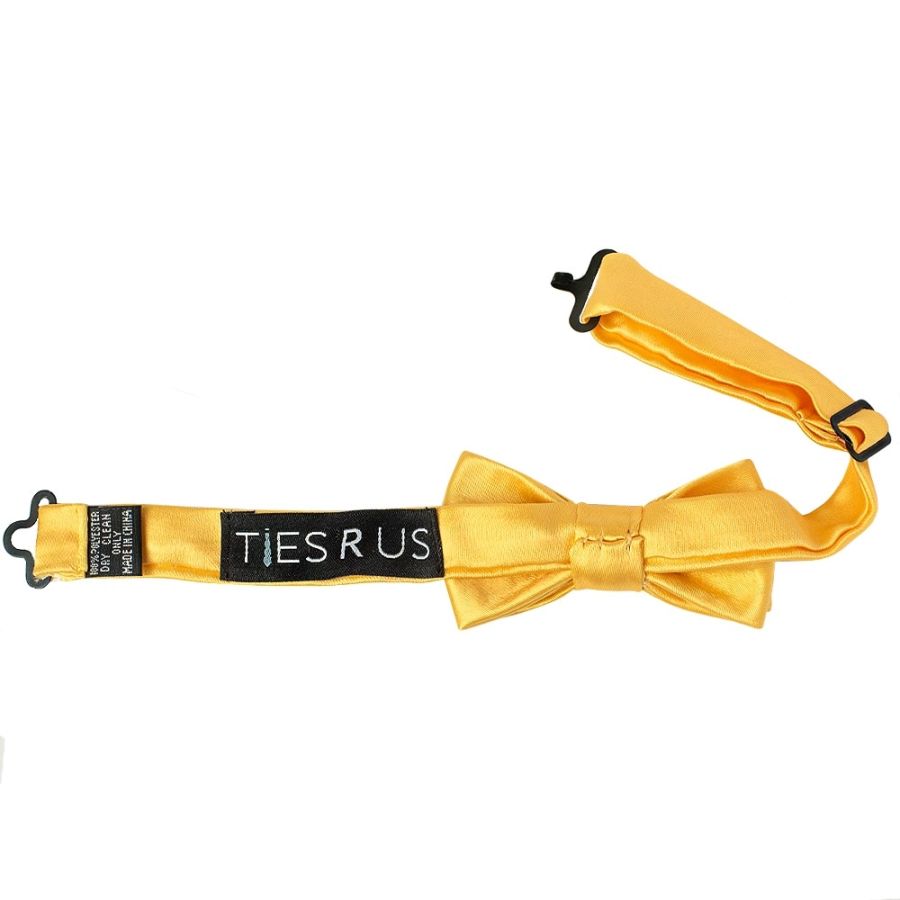 Pre Tied Yellow Gold Boys Bow Tie Age 18 Months-3 Years