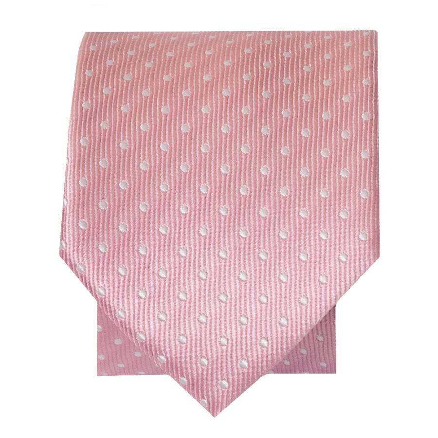 Pink and White Polka Dot Skinny Boys Tie