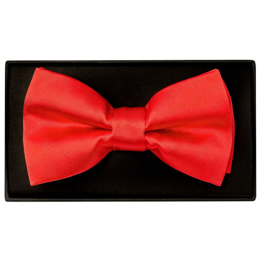 Handmade Bright Red Mens Bow Tie
