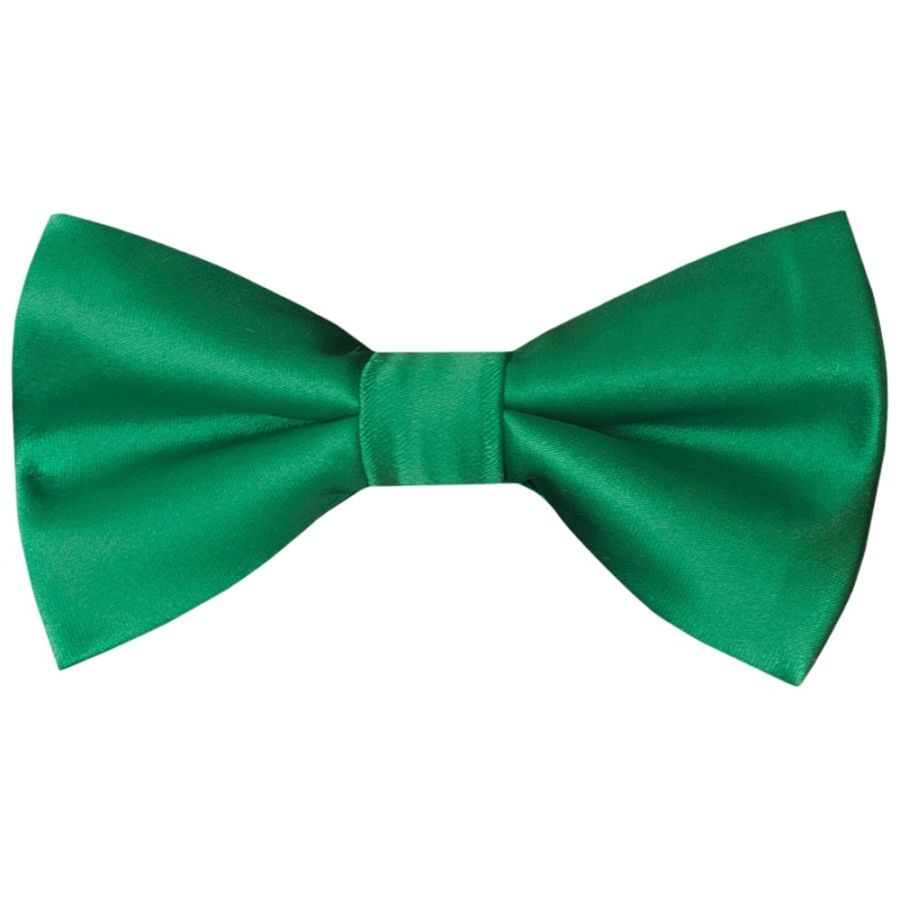 Pre Tied Emerald Green Satin Boys Bow Tie Age 8-11