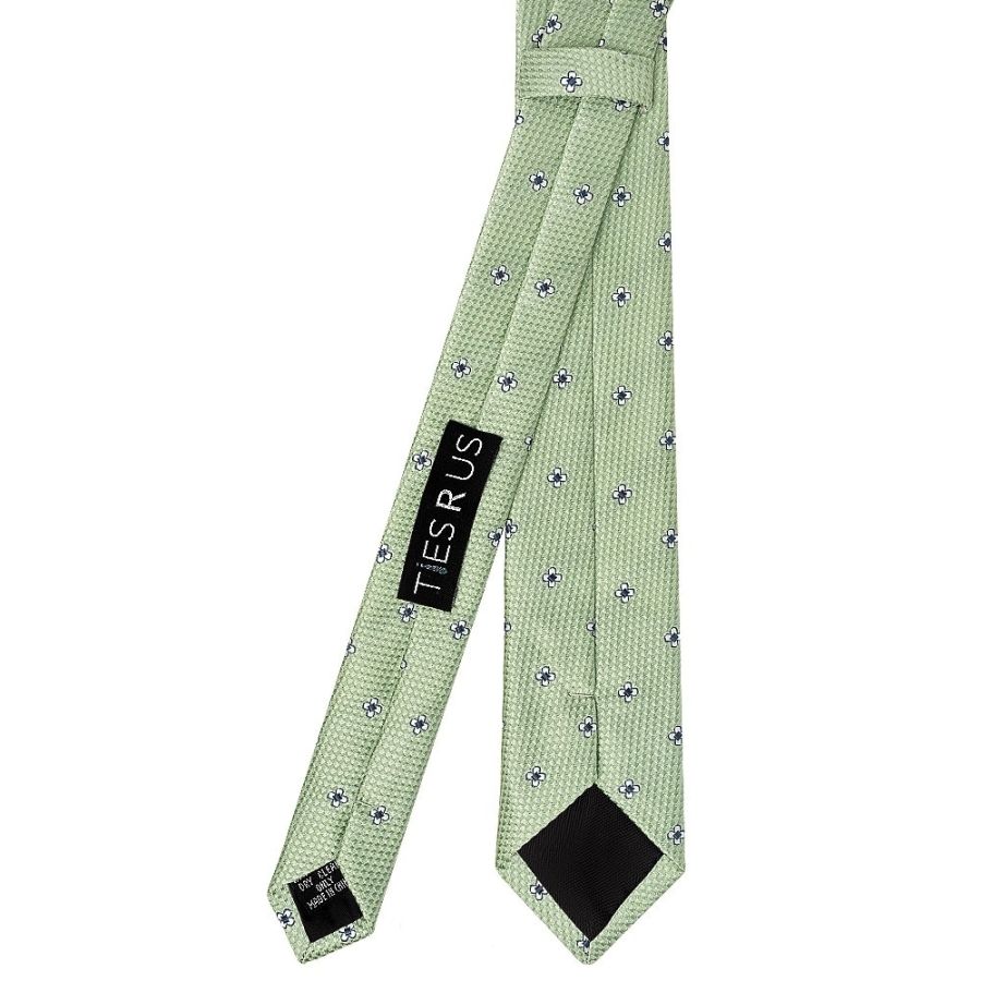 Green Petal Skinny Men's Tie and Pocket Square Set
