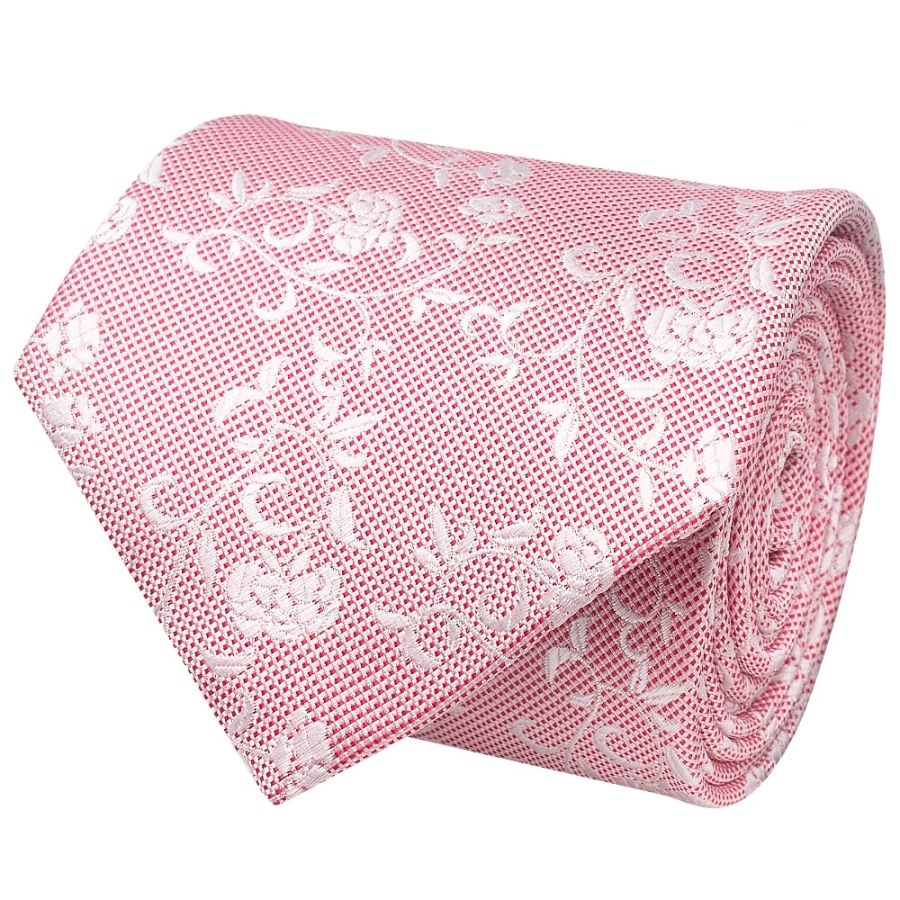 Pink and White Floral Classic Men's Tie
