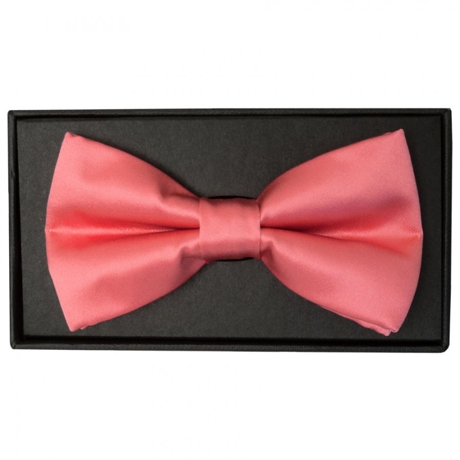 Plain Light Coral Pink Handmade Mens Bow Tie