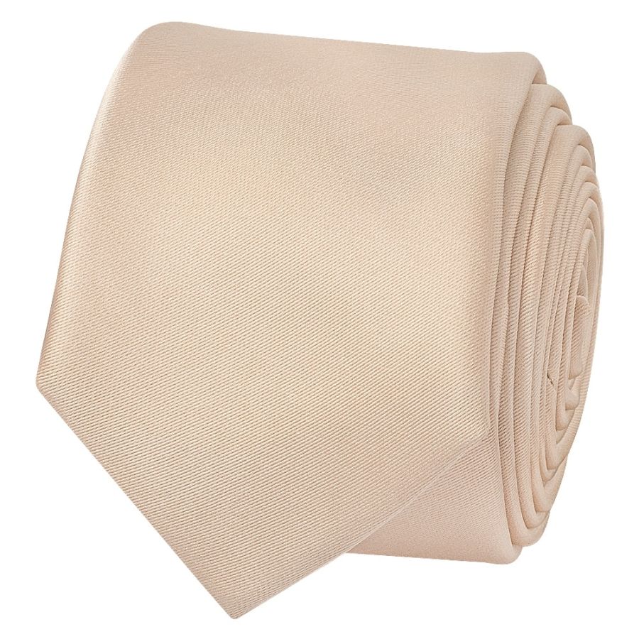 Plain Nude Satin Boys Tie and Pocket Square Set