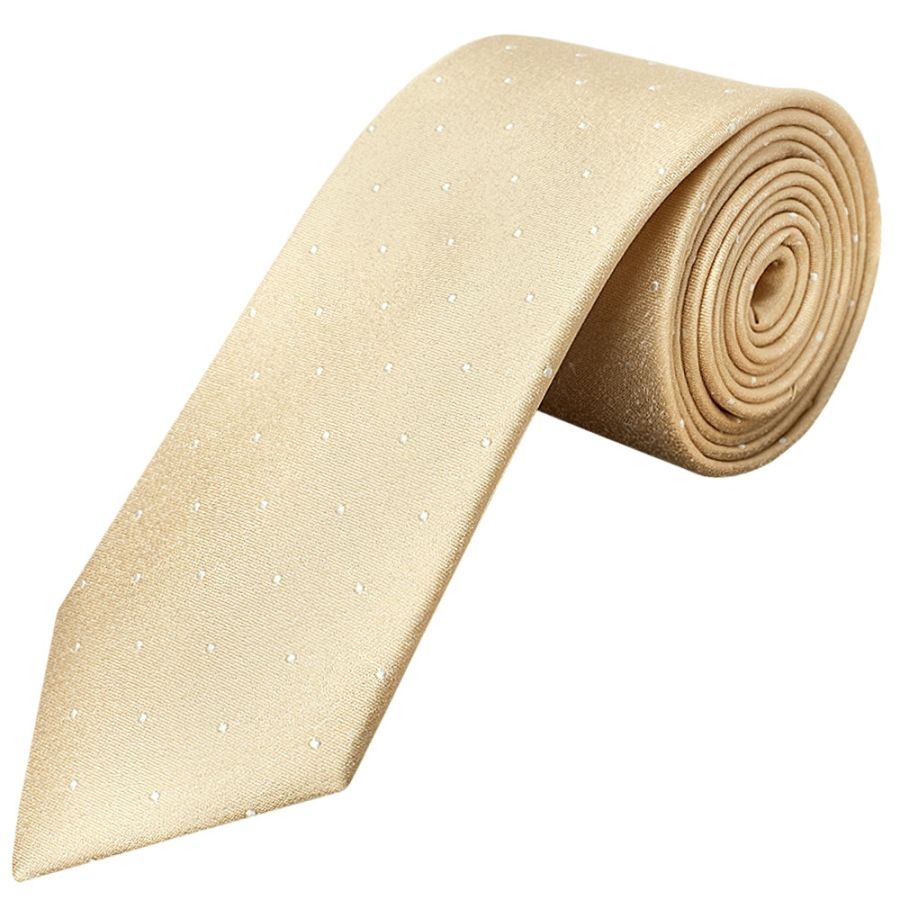 Champagne with White Spot Silk Classic Tie