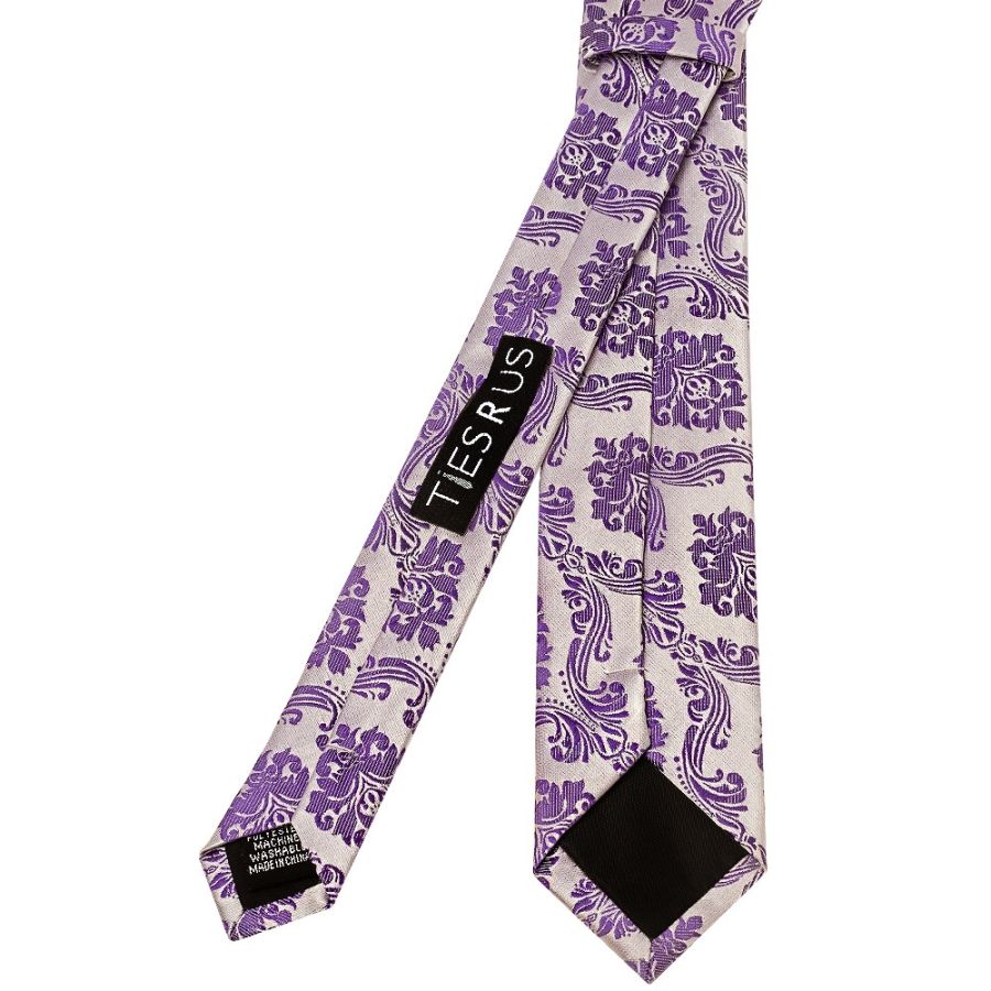 Purple Paisley Skinny Boys Tie