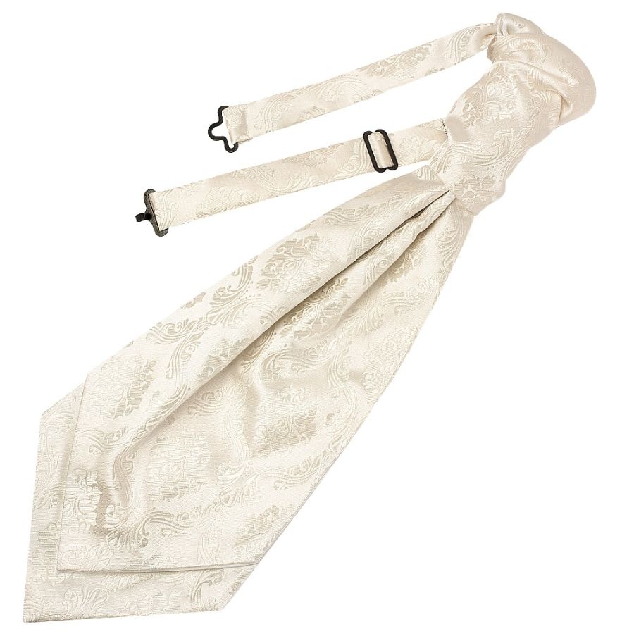 Ivory Paisley Men's Cravat Tie and Pocket Square Set