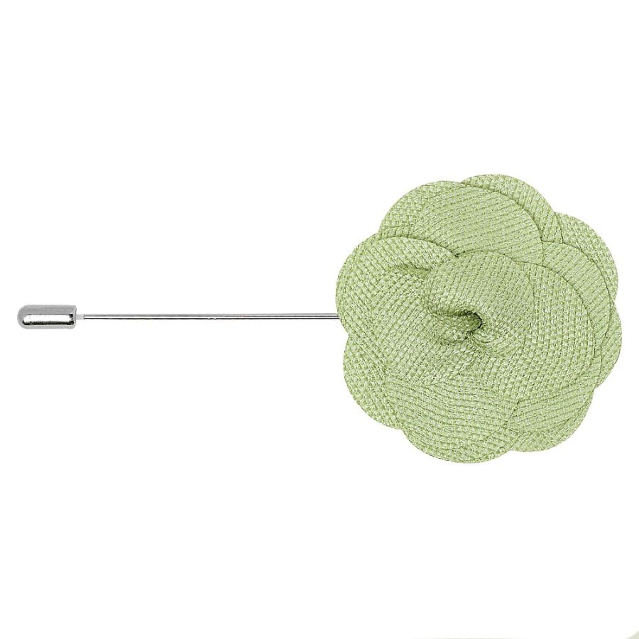 Classic Sage Green Mens Tie with Pocket Square and Lapel Pin Set