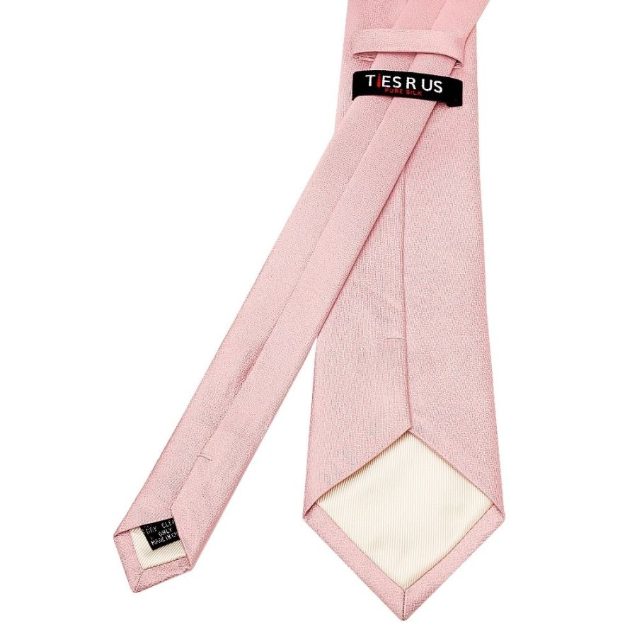 Plain Dusty Rose Silk Classic Men's Tie and Pocket Square Set