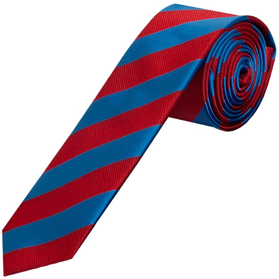 Red and Blue Striped Skinny Men's Tie