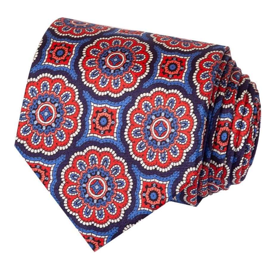 Red Brocade Silk Classic Men's Tie