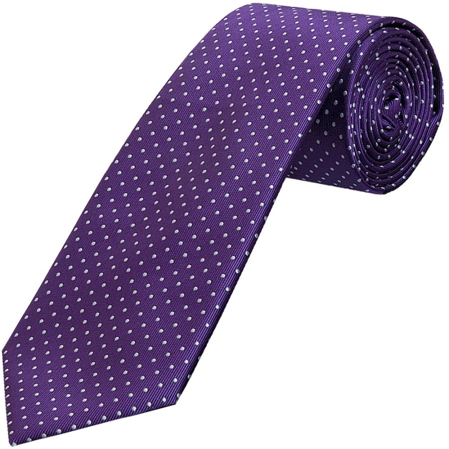 Purple and White Polka Dot Classic Men's Tie
