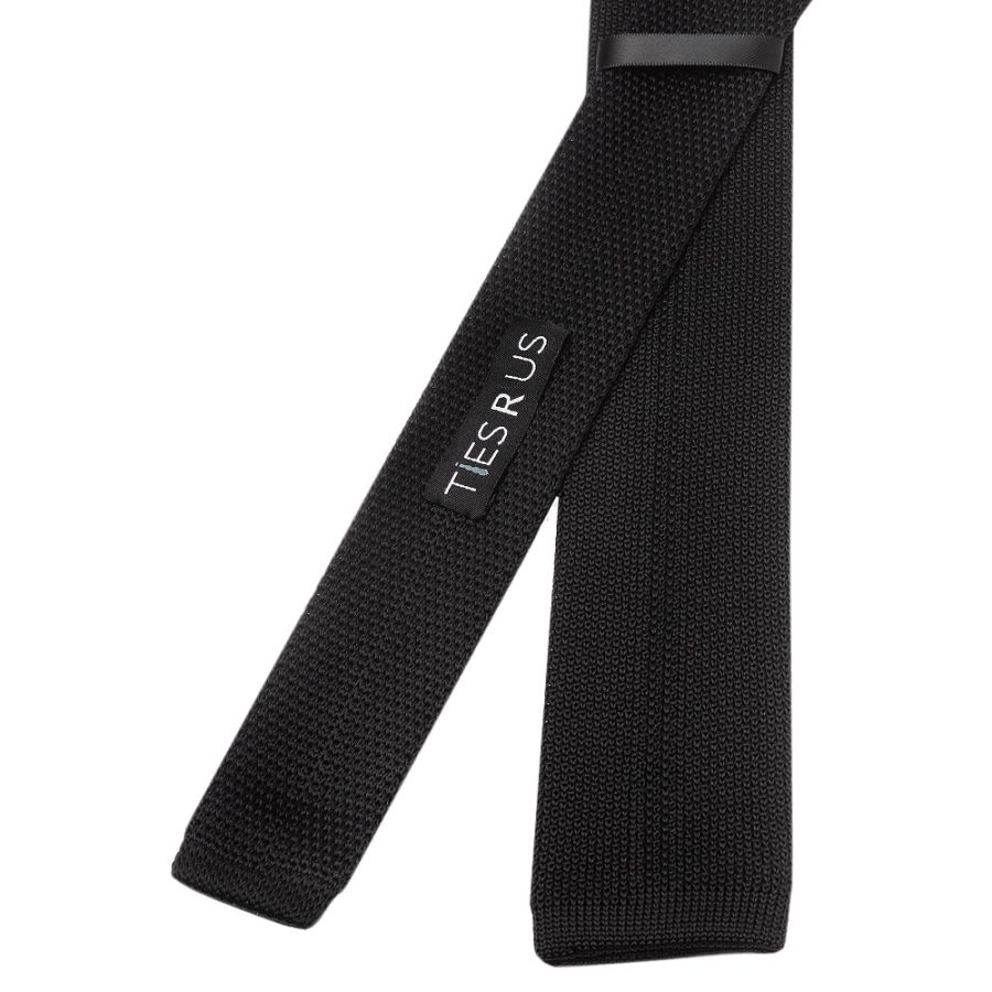 Black Knitted Skinny Men's Tie