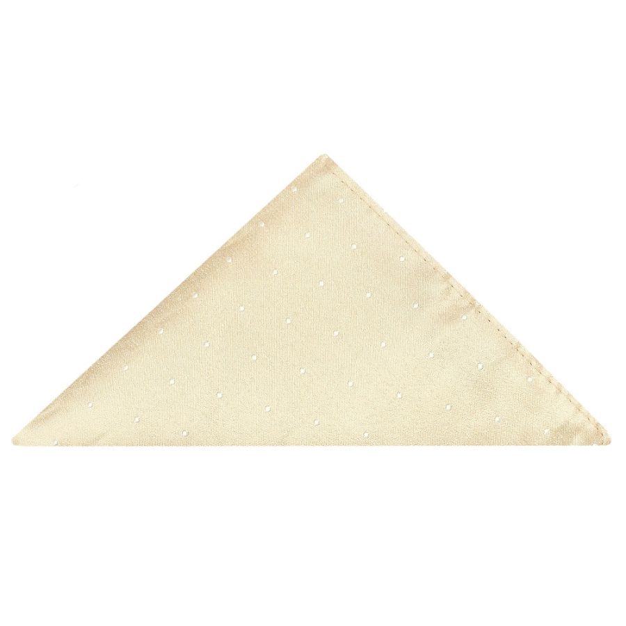 Champagne with White Spot Silk Pocket Square