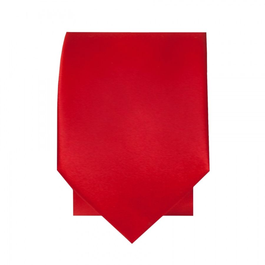 Plain Scarlet Red Skinny Men's Tie and Pocket Square Set