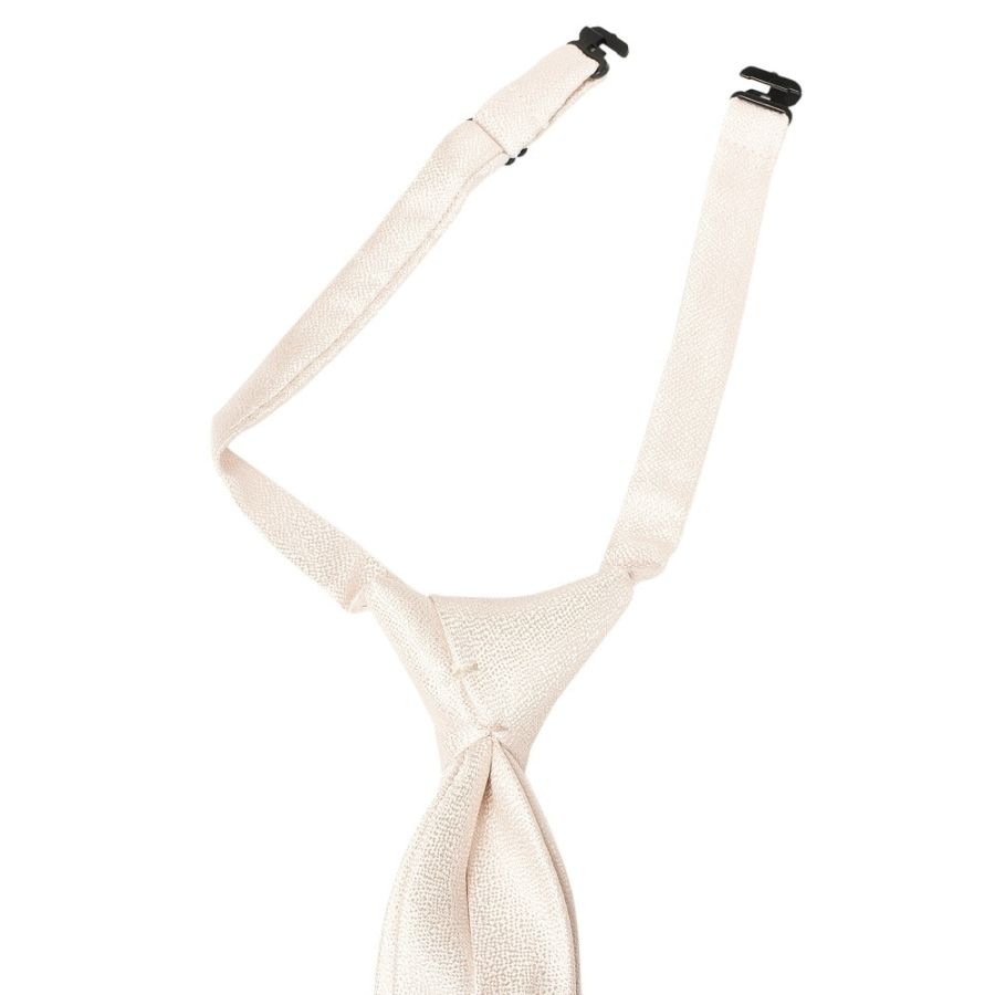 Pre Tied Blush Textured Silk Boys Tie and Pocket Square Set Age 4-7