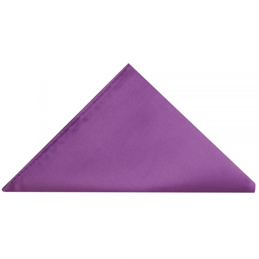 Pre Tied Cadburys Purple Satin Boys Tie and Pocket Square Set Age 4-7