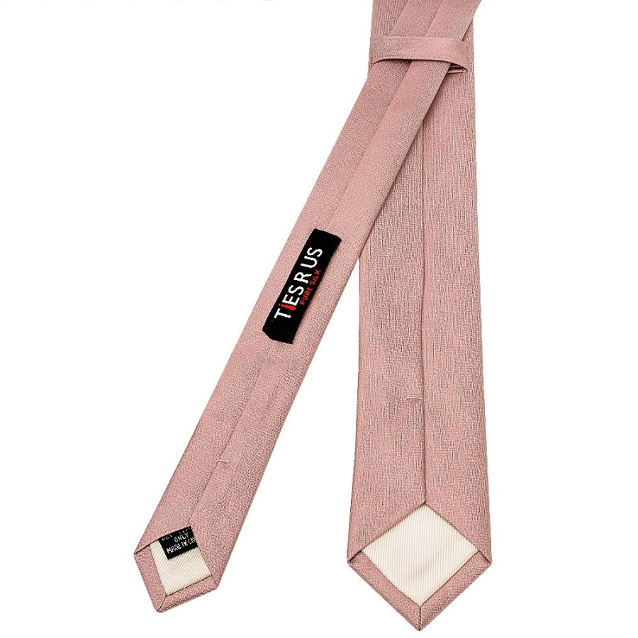 Plain Rose Gold Silk Skinny Boys Tie