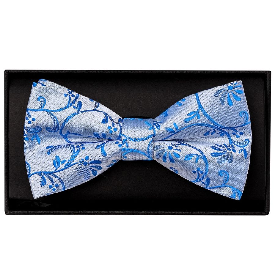 Royal Blue Floral Handmade Mens Bow Tie