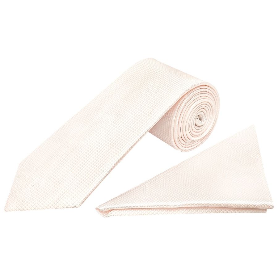 Blush Diamond Classic Men's Tie and Pocket Square Set