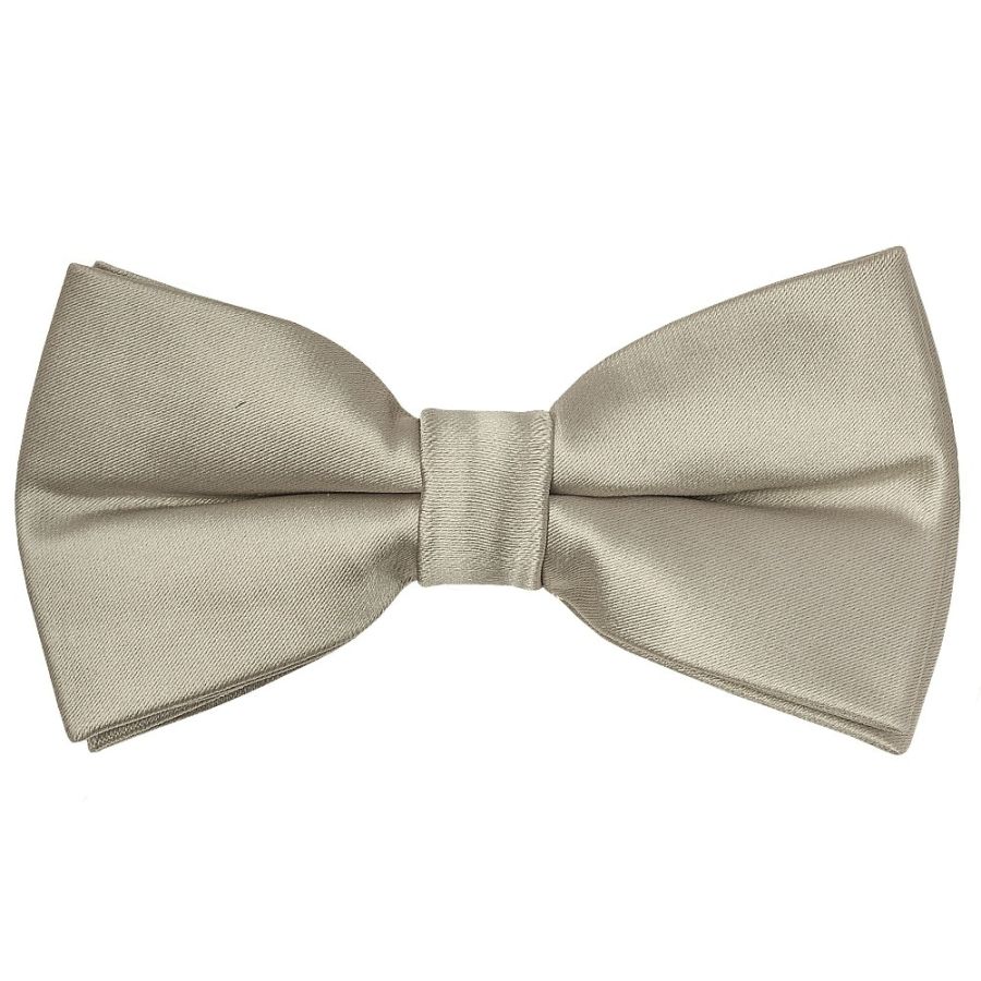 Pre Tied Plain Dusty Sage Satin Boys Bow Tie and Pocket Square Set Age 8-11