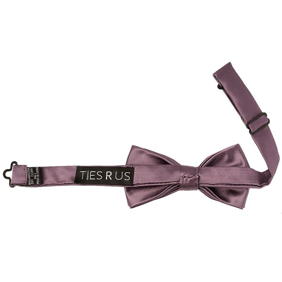 Pre Tied Mauve Boys Bow Tie and Pocket Square Set Age 4-7