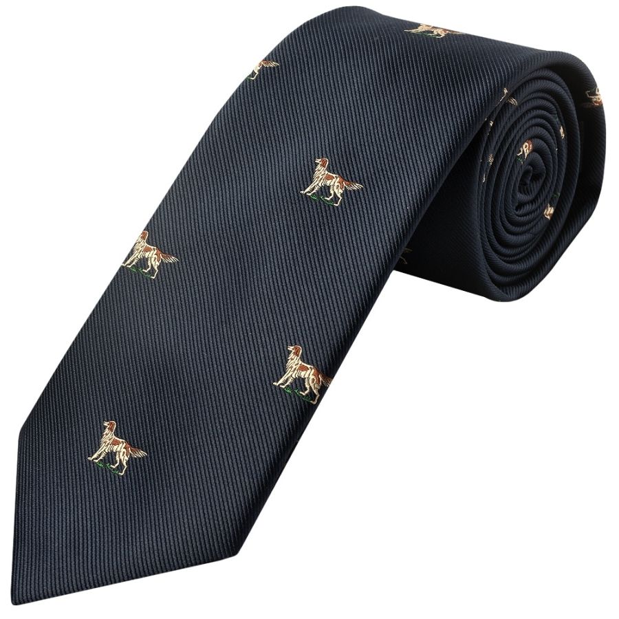 Navy Dog Head Classic Men's Tie