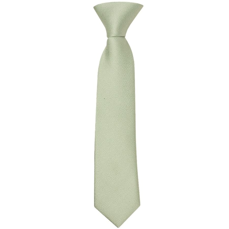 Pre Tied Light Sage Green Silk Boys Tie and Pocket Square Set Age 4-7