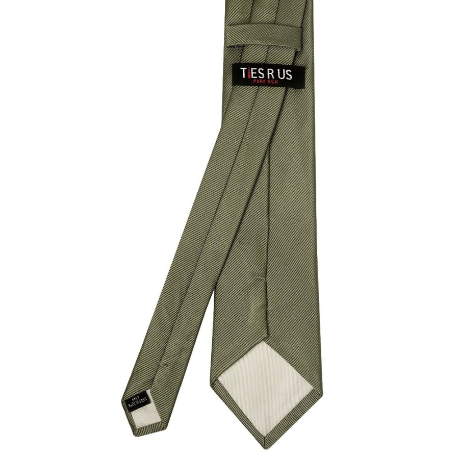 Olive Silk Twill Classic Men's Tie and Pocket Square Set