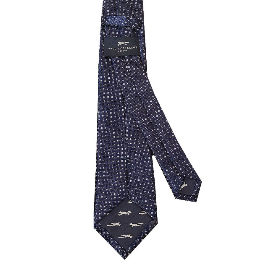 Navy Geo Classic Men's Silk Tie