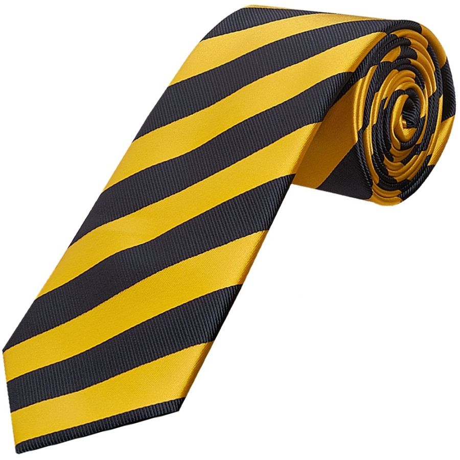 Navy and Yellow Striped Classic Men's Tie