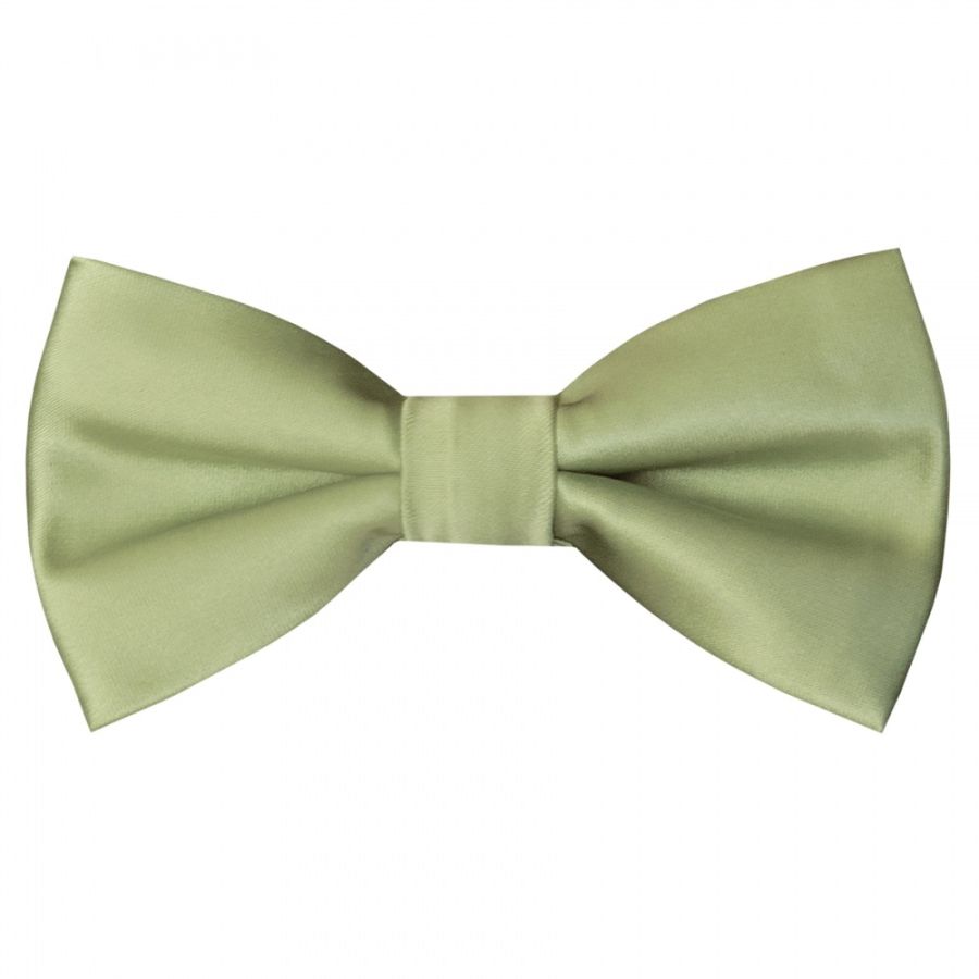 Pre Tied Sage Green Satin Boys Bow Tie Age 4-7