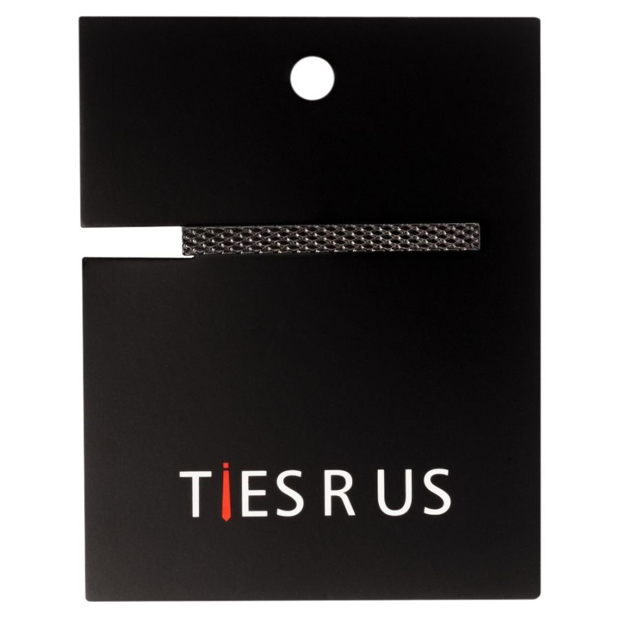 Gunmetal Grey Textured Metal Bar Tie Clip