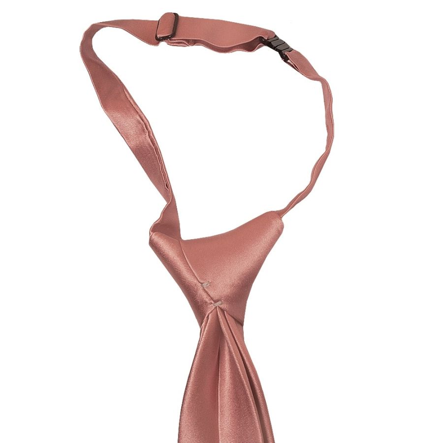 Pre Tied Dusty Rose Satin Silk Boys Tie Age 4-7