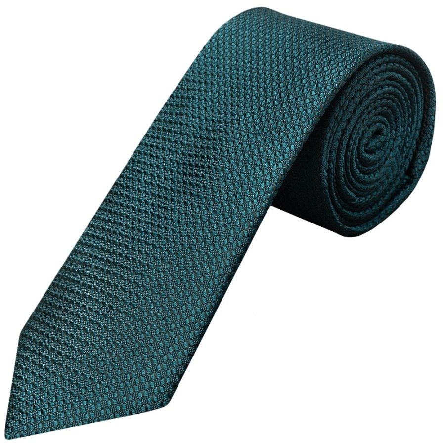 Teal Textured Classic Tie and Pocket Square Set