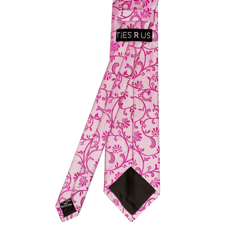 Fuchsia Floral Classic Men's Tie and Pocket Square Set