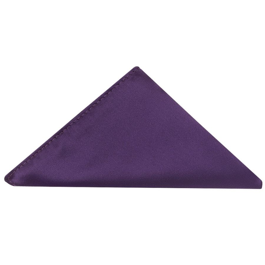 Plain Purple Satin Classic Men's Tie and Pocket Square Set
